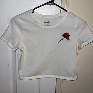 Cropped Rose T-shirt